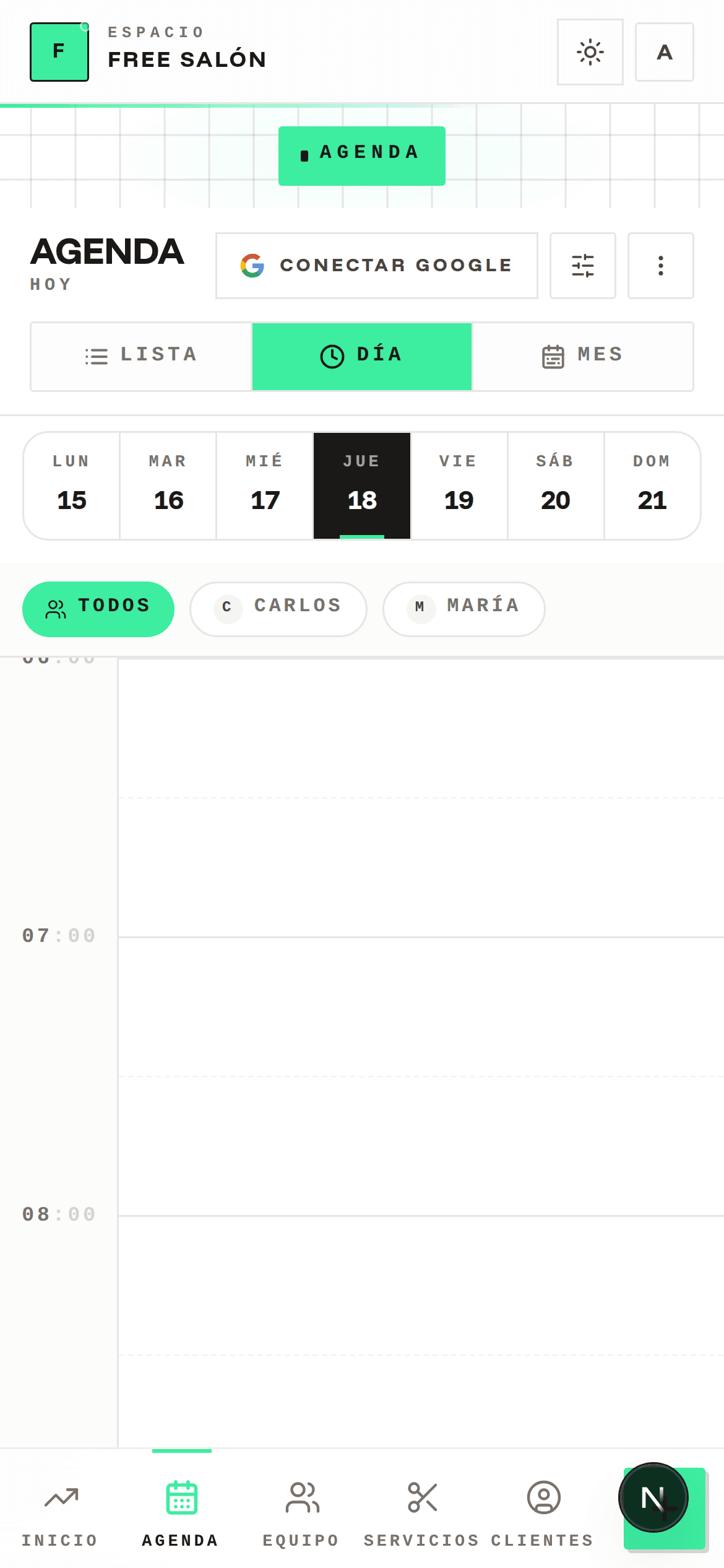 CitaLash en el móvil: agenda del día desde el teléfono
